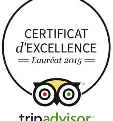 Logo de TripAdvisor certificat d’excellence lauréat 2015
